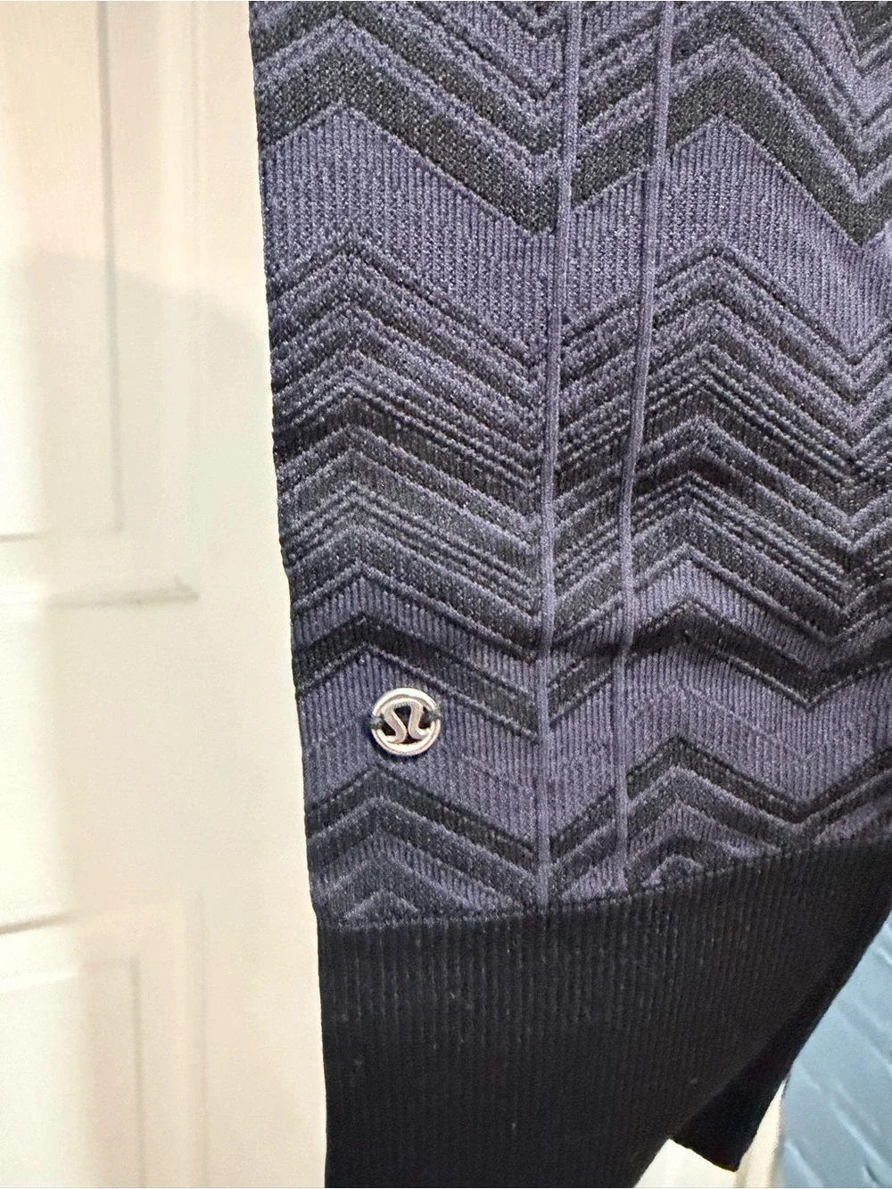 lululemon athletica Black and Dark Purple Chevron Leggings